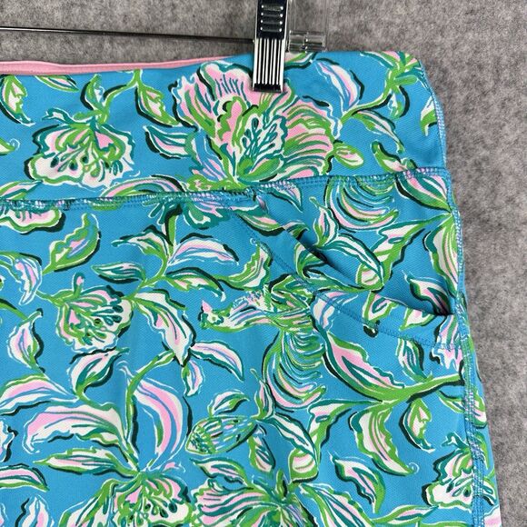 Lilly Pulitzer Luxletic Maryana Skort Skirt Womens XL Floral Cumulus Blue Pink - Picture 2 of 10